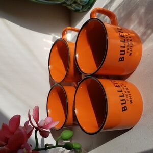 (4) Bulleit Frontier Burbon Whiskey Mugs. NWOT